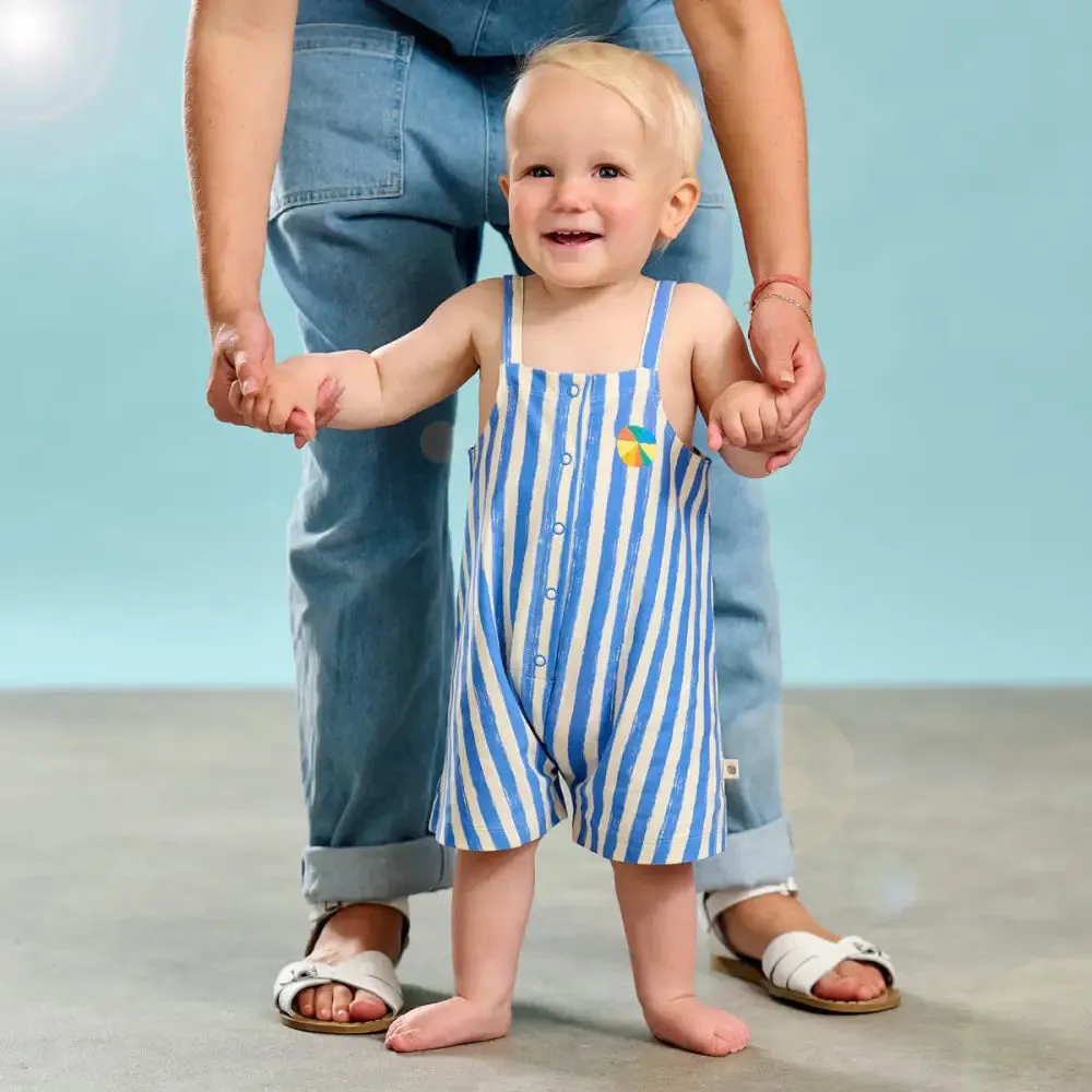 Cayman - Blue Stripe Dungaree Shorts