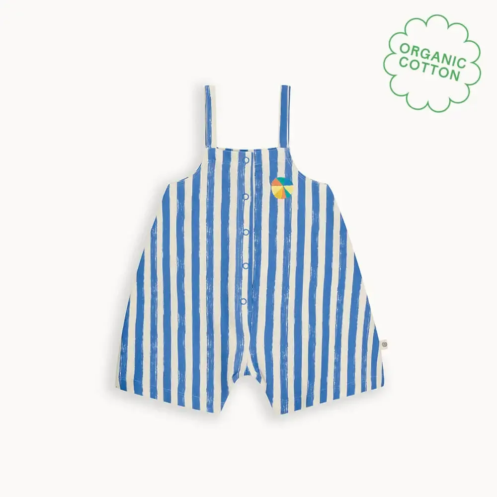 Cayman - Blue Stripe Dungaree Shorts