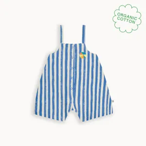 Cayman - Blue Stripe Dungaree Shorts
