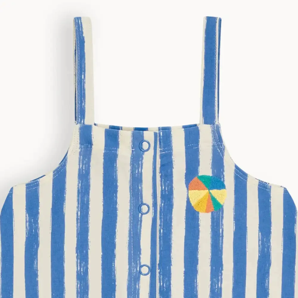 Cayman - Blue Stripe Dungaree Shorts