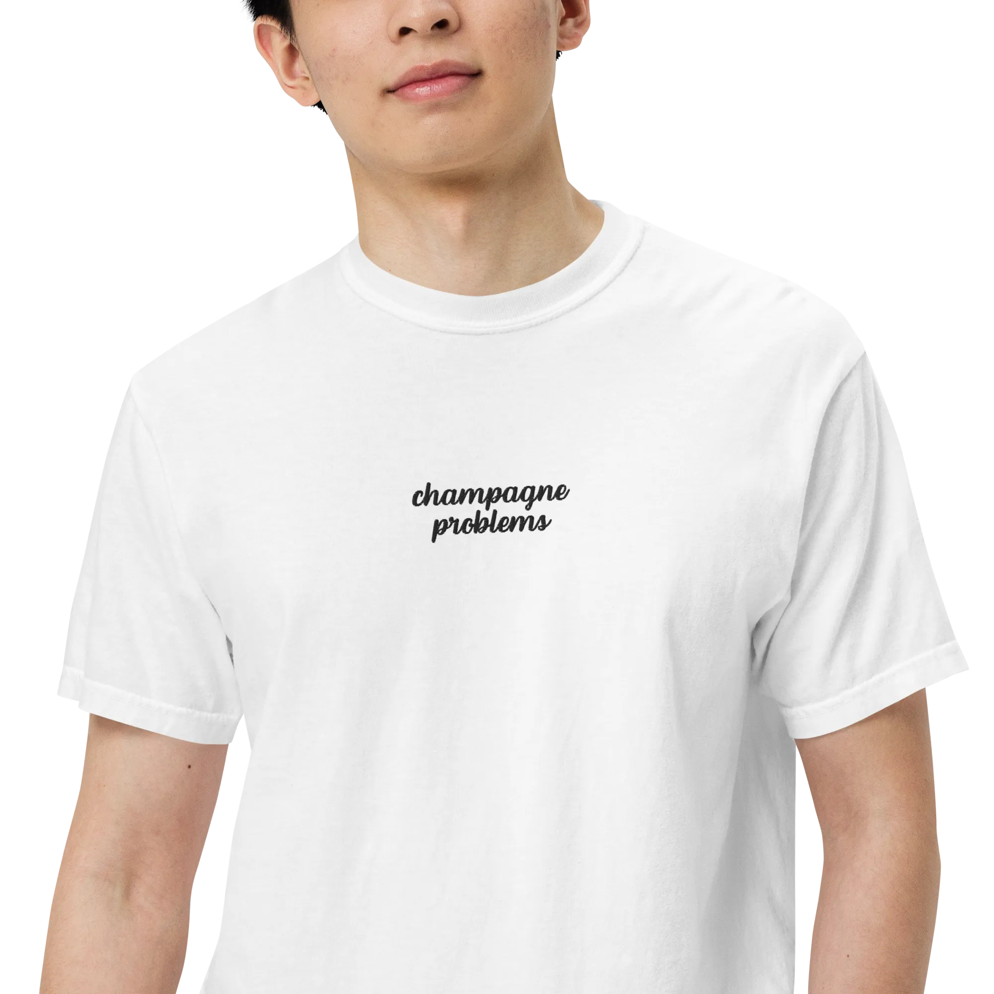 Champagne Problems Embroidered Premium T-Shirt