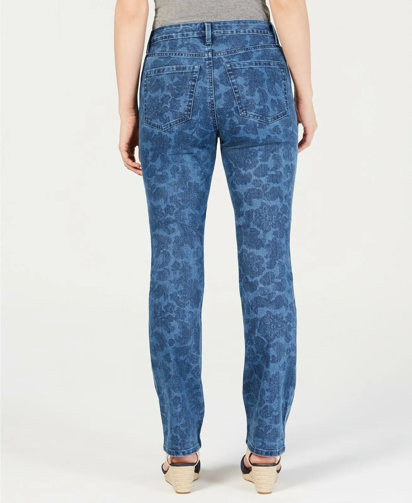 Charter Club Lexington Straight Leg Tummy Control Jeans Interpid Blue 16