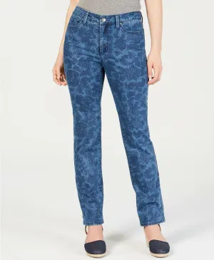 Charter Club Lexington Straight Leg Tummy Control Jeans Interpid Blue 16