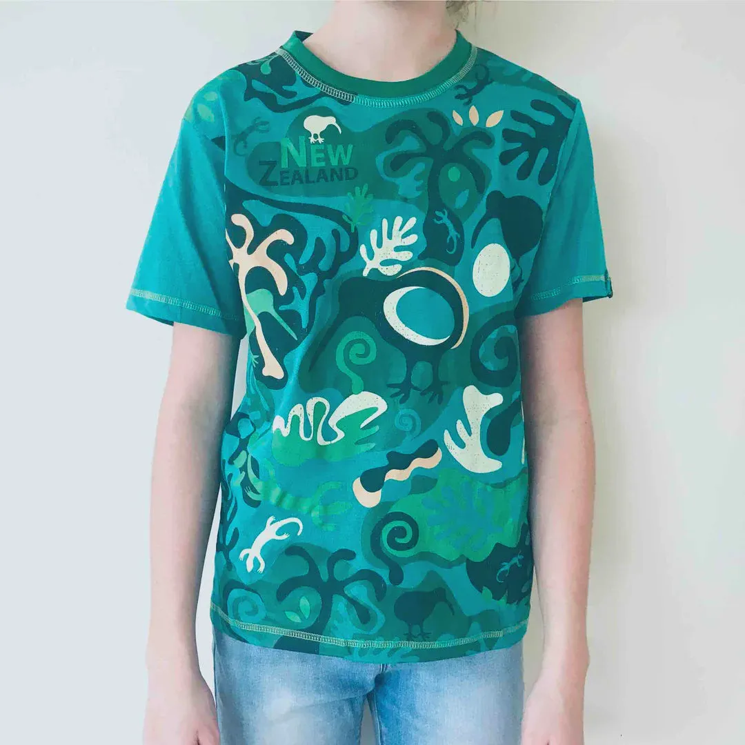 Childrens T Shirt - Kiwi Camo