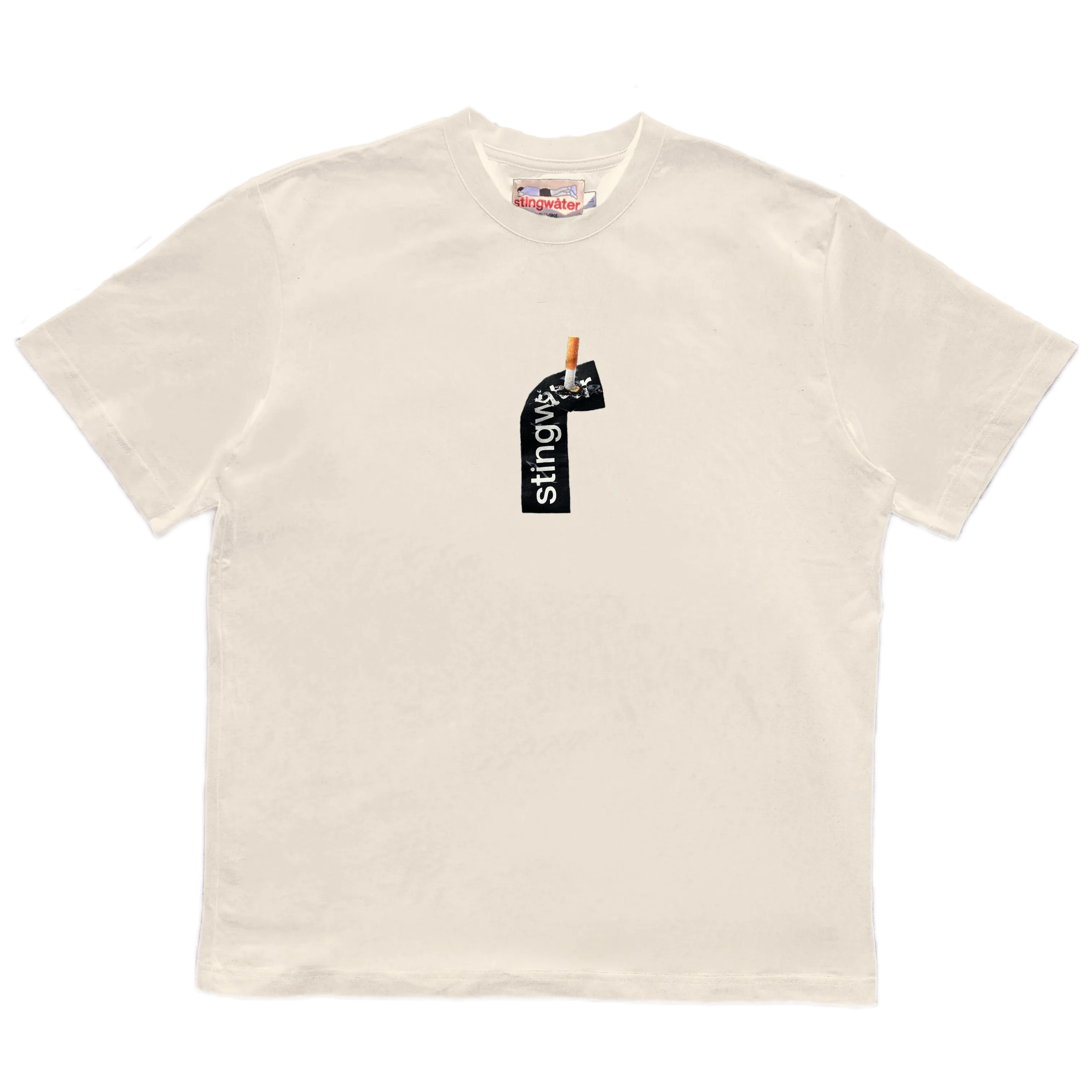 Cig and Sticker T-Shirt Bone White