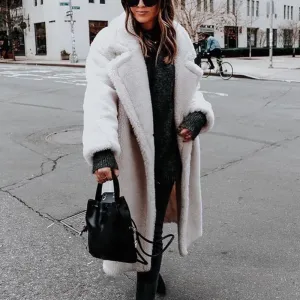 Cinderella's long, faux fur coat for chilly weather