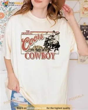 CL124212-L-White Ladies TShirt "Coors Cowboy"