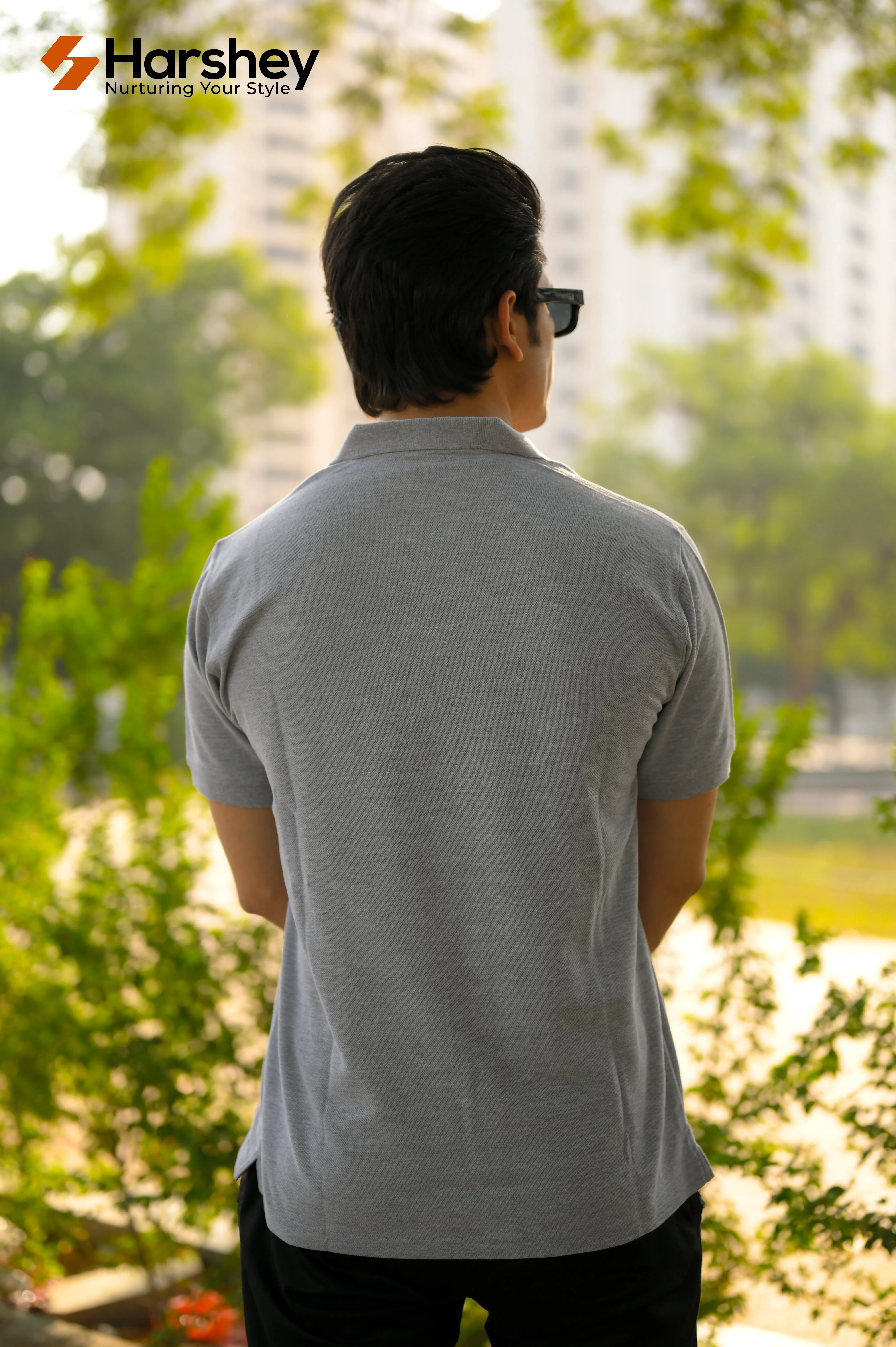 Classic Grey Polo with a Zipper