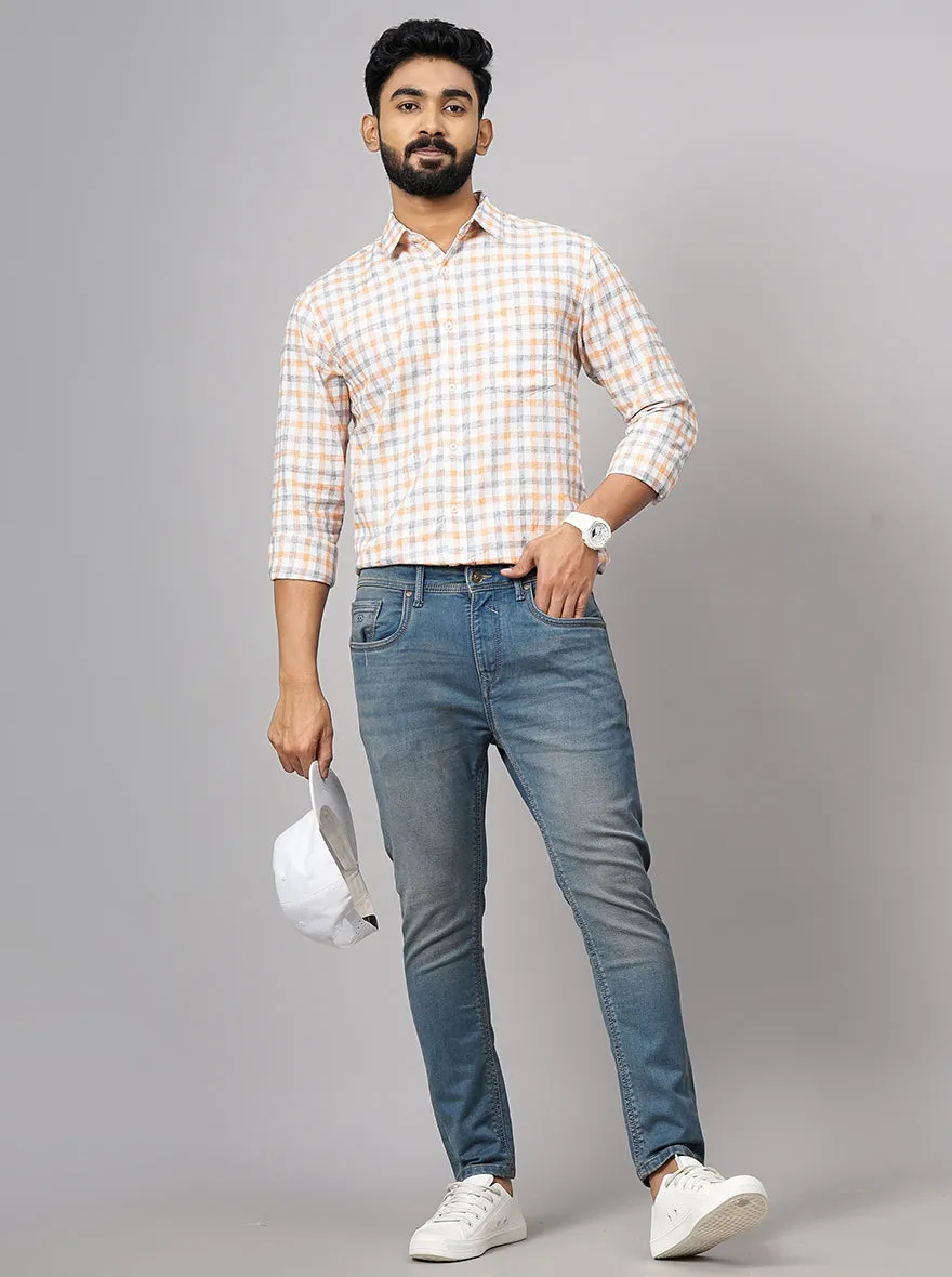 Cloud Blue Washed Rider Fit Jeans | JadeBlue