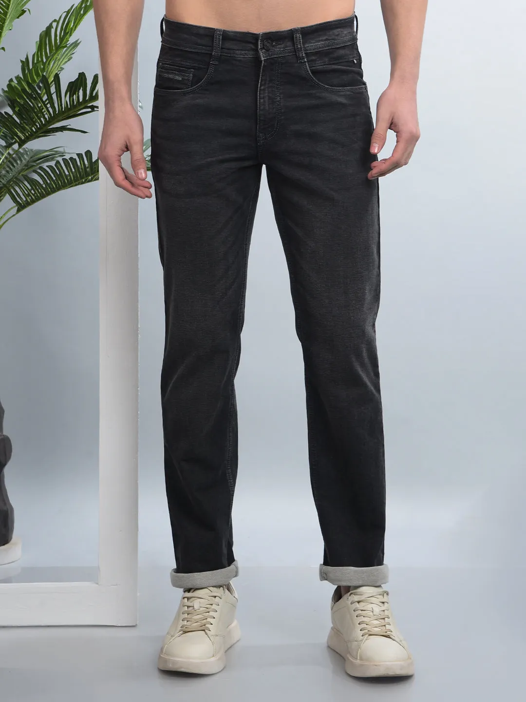 COBB DARK GREY STRAIGHT FIT PREMIUM JEANS