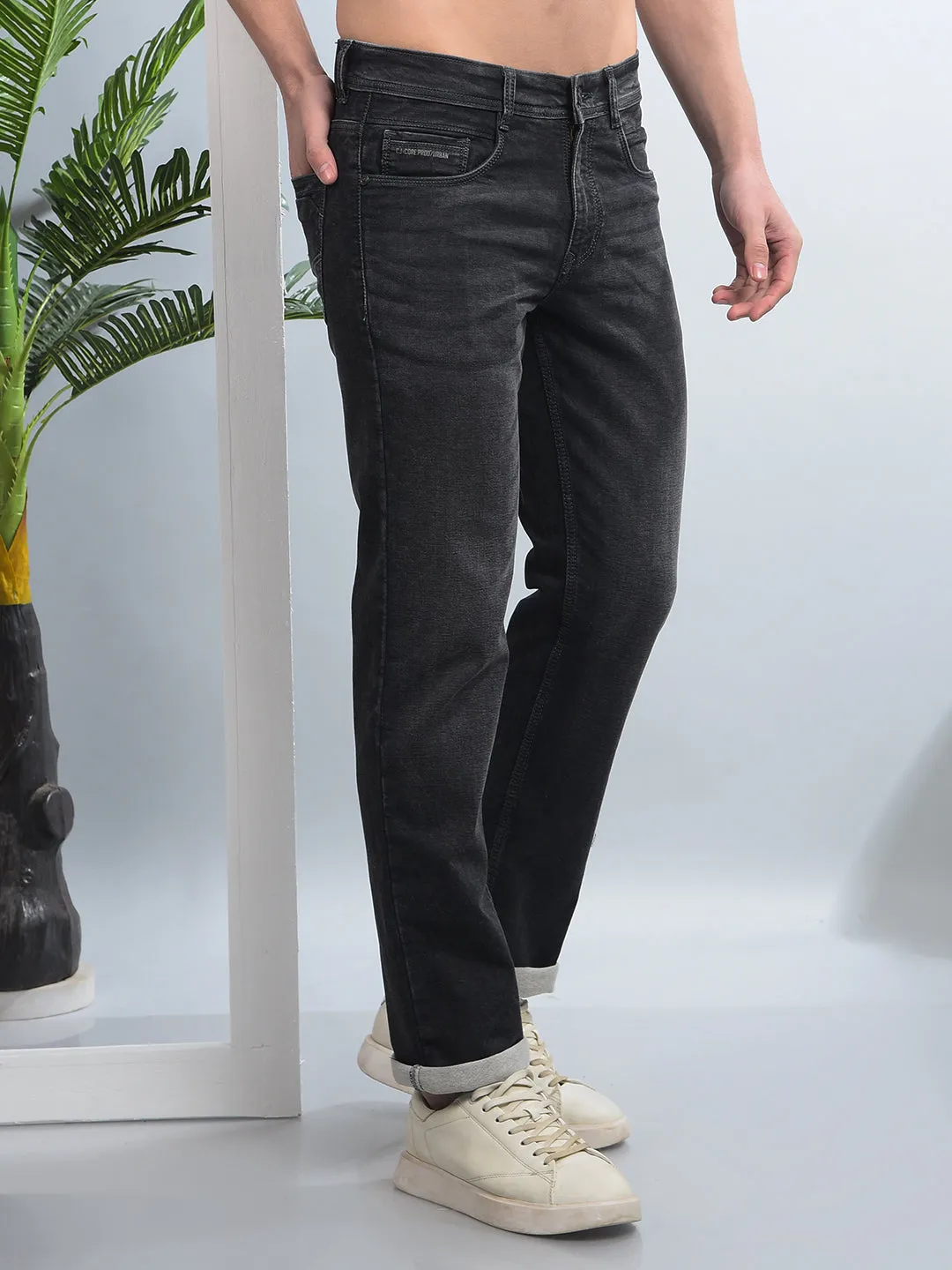COBB DARK GREY STRAIGHT FIT PREMIUM JEANS