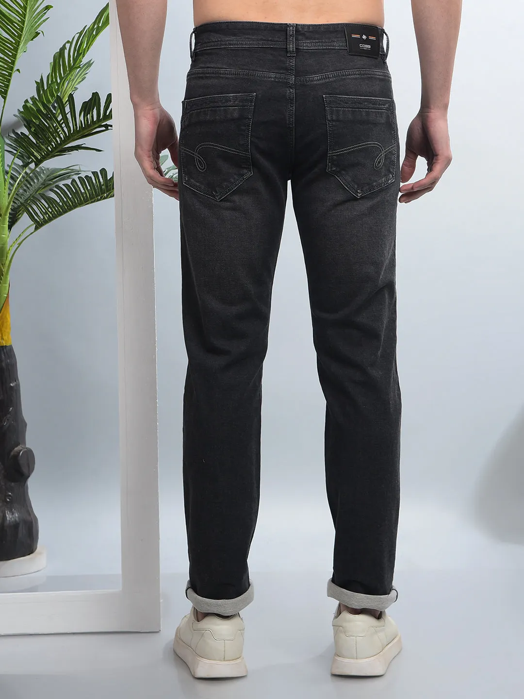 COBB DARK GREY STRAIGHT FIT PREMIUM JEANS