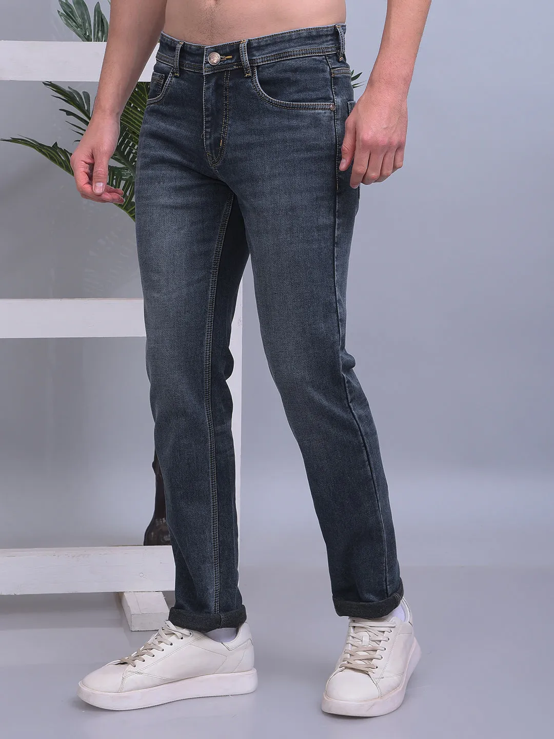 COBB NAVY NARROW-FIT PREMIUM JEANS