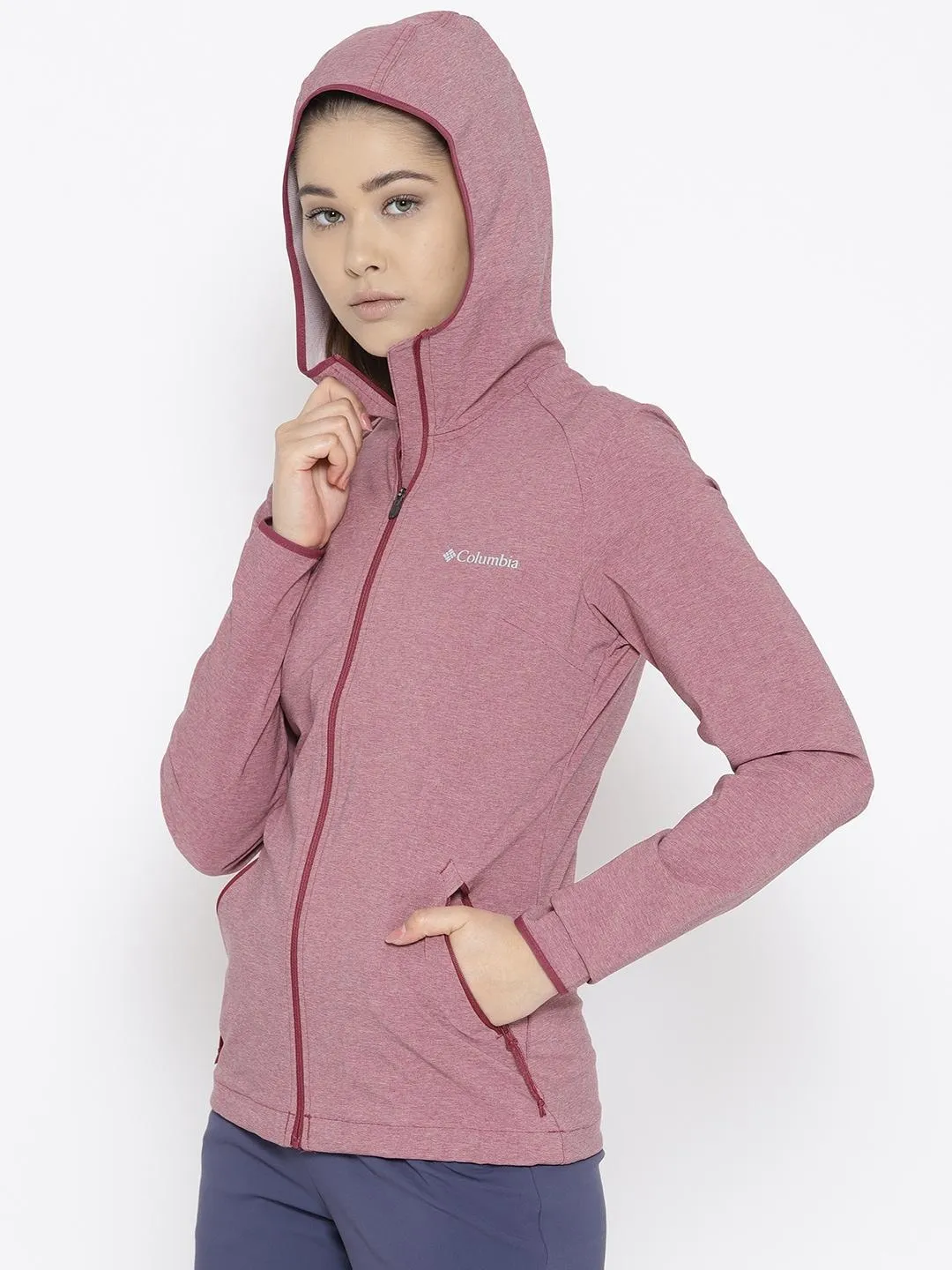 Columbia Women Pink Heather Canyon Soft Shell Jacket