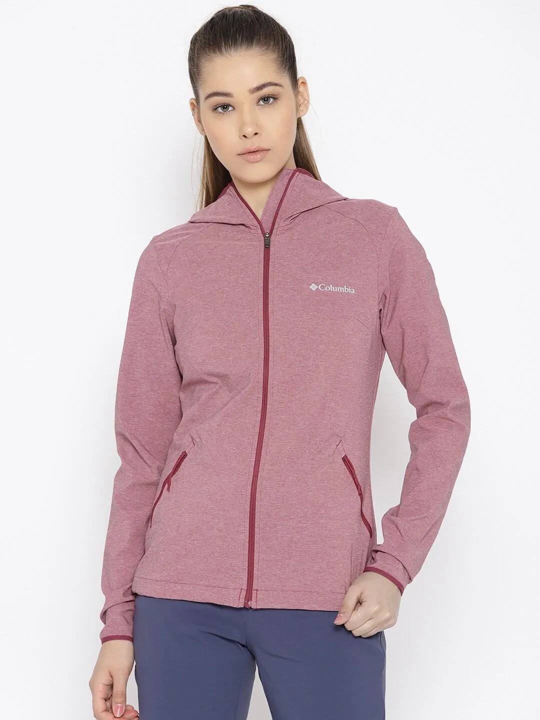 Columbia Women Pink Heather Canyon Soft Shell Jacket