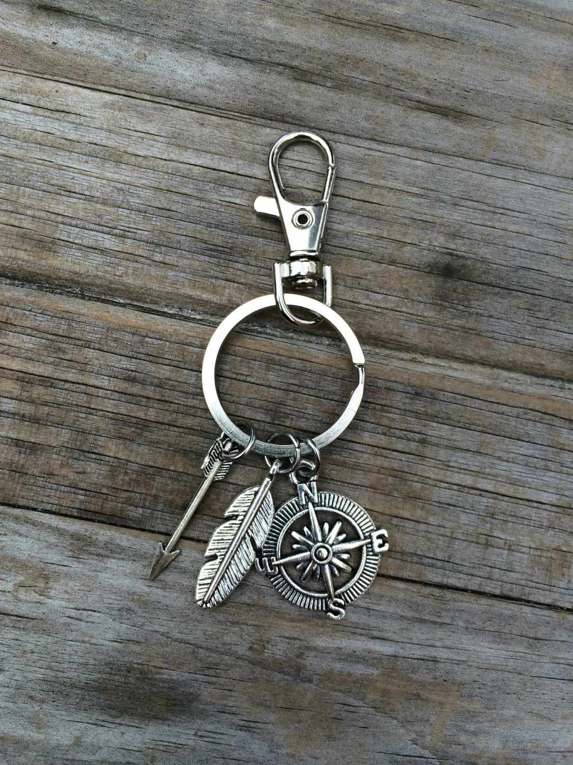 Compass Charm Keychain