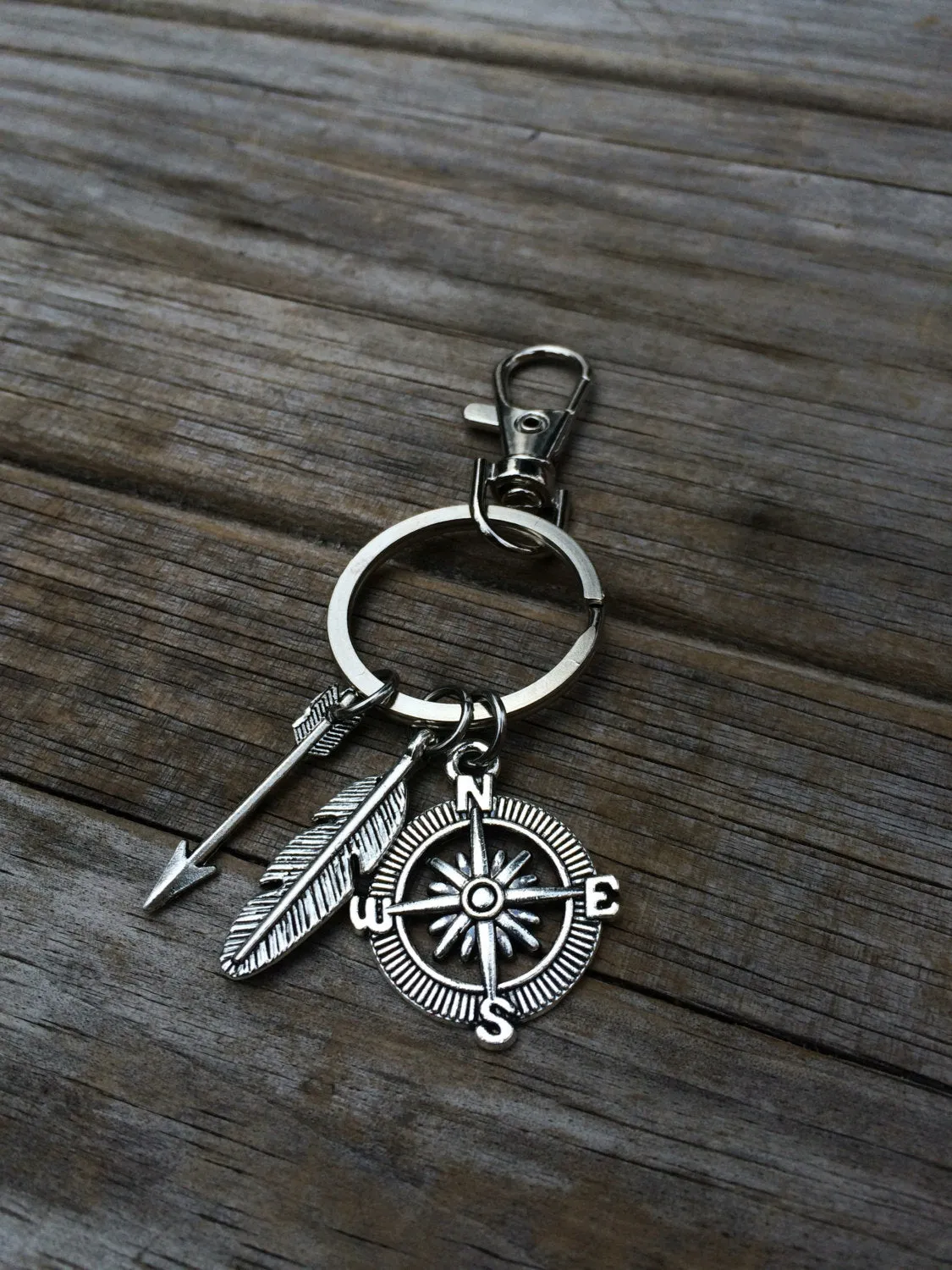 Compass Charm Keychain