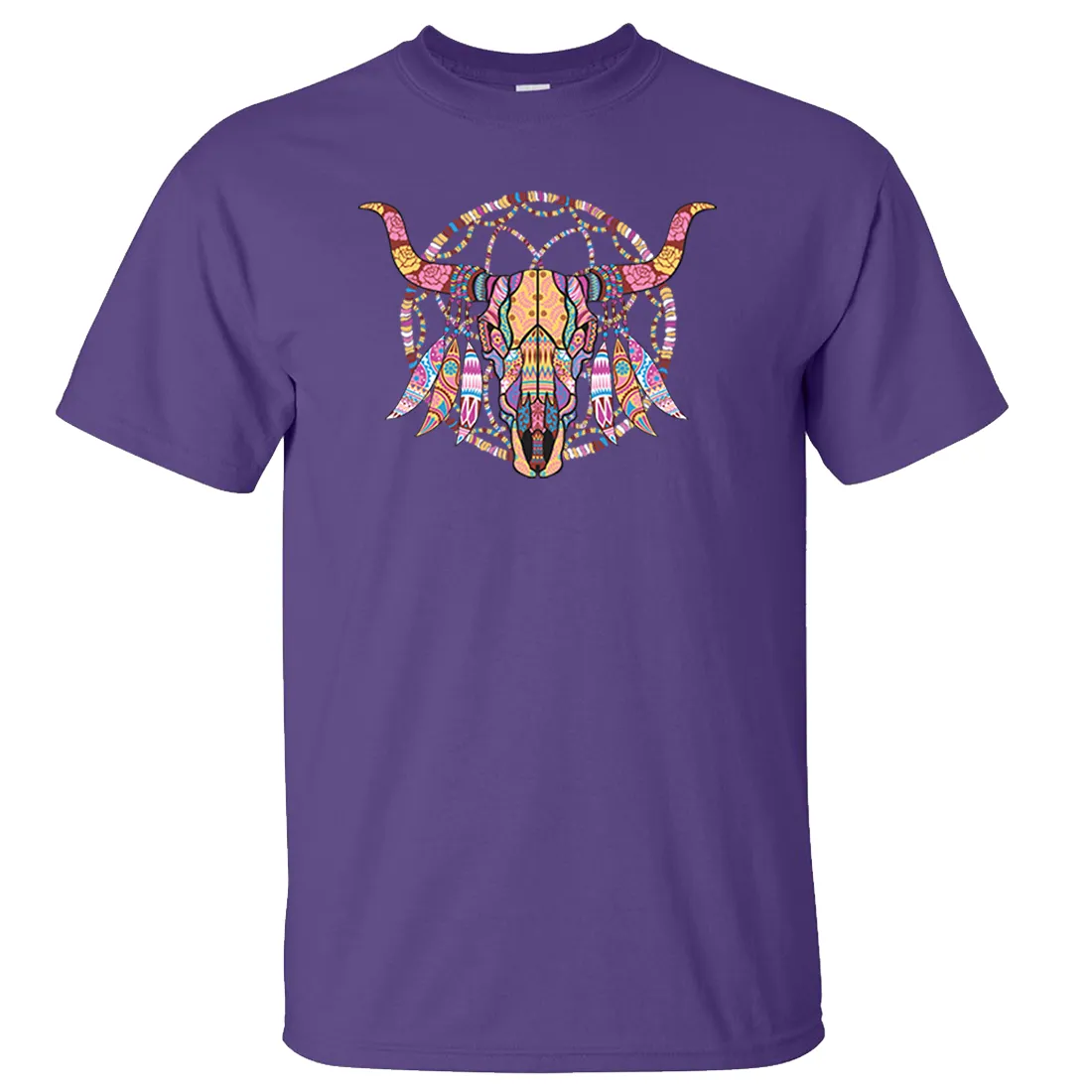 Cow Skull Mosaic Asst Colors T-shirt/tee