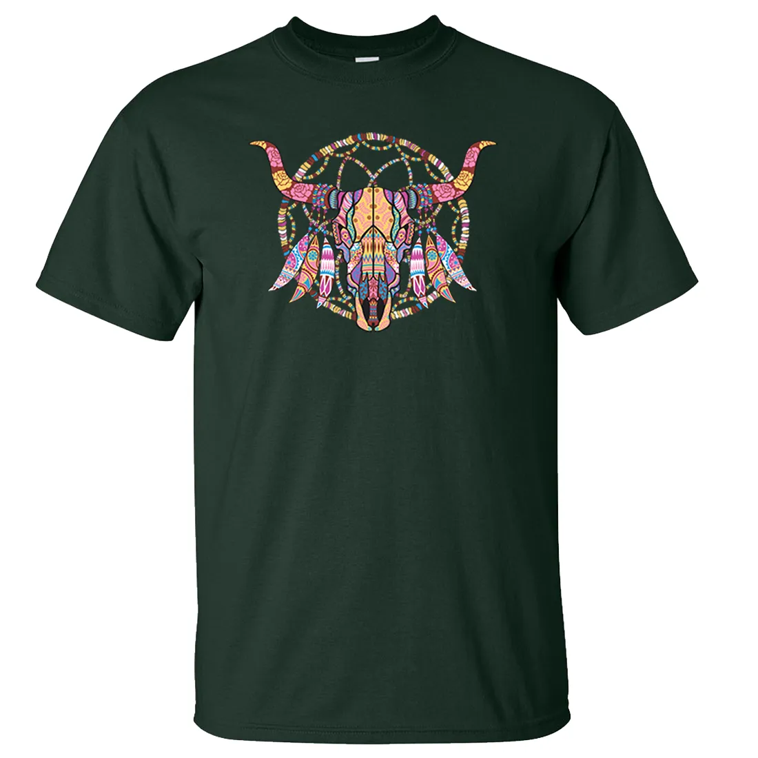 Cow Skull Mosaic Asst Colors T-shirt/tee