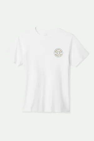 Crest II S/S Standard T-Shirt - White/Light Brown/Slate