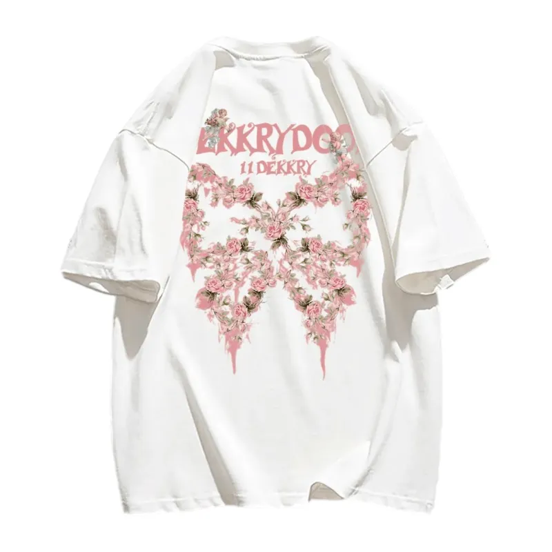 Crush Skull | Urban Flower Butterfly Graphic T-shirt