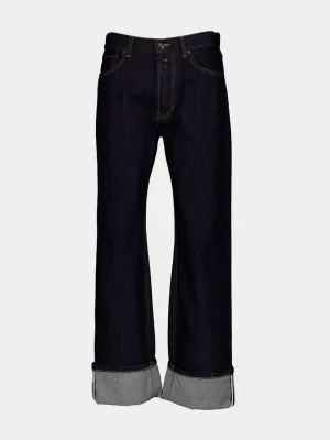 Cuffed Contrast Jeans