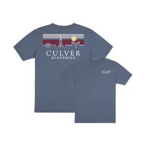 Culver Building Scape Garment Dyed Tee - Blue Horizon - Style #1 POS ONLY old style