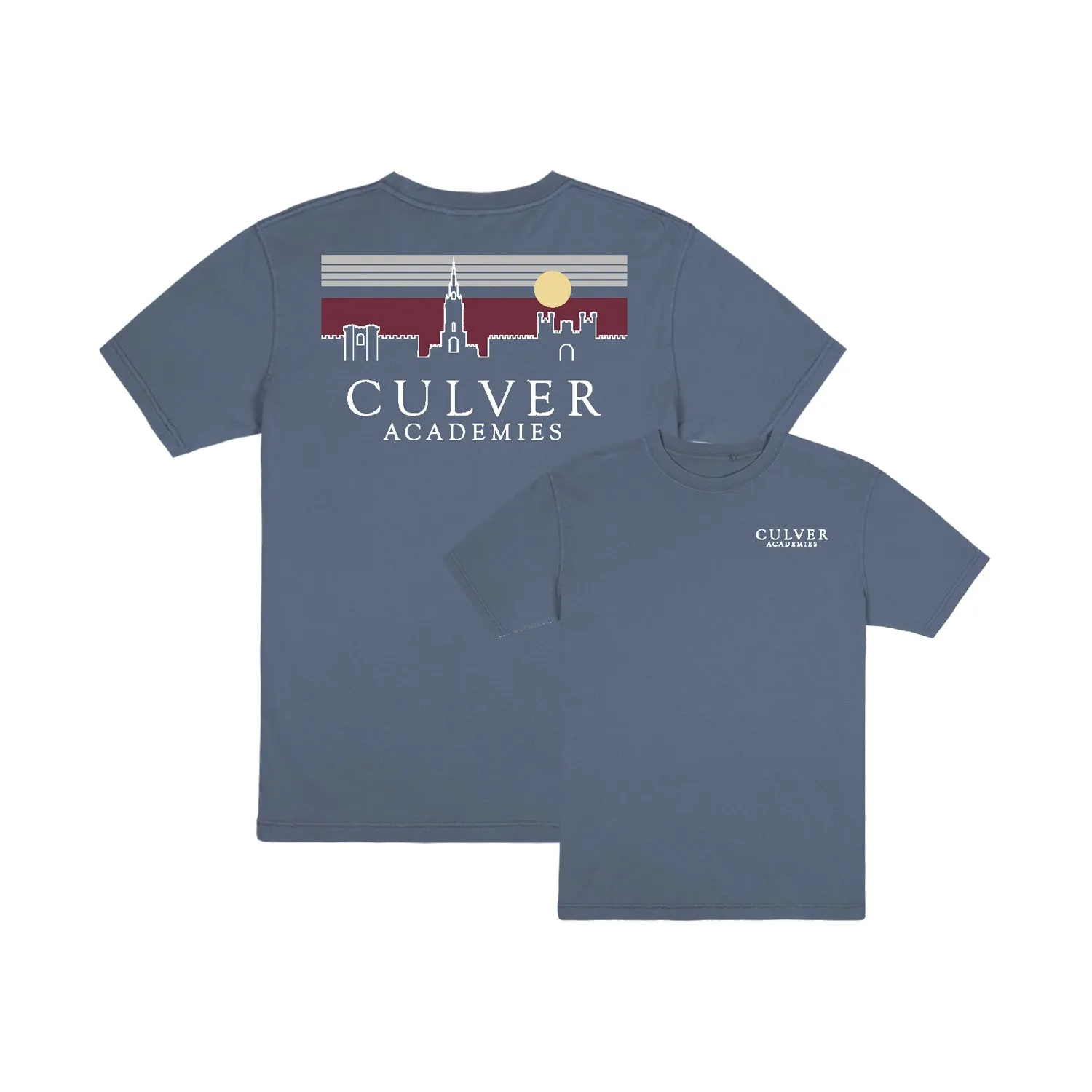 Culver Building Scape Garment Dyed Tee - Blue Horizon - Style #1 POS ONLY old style