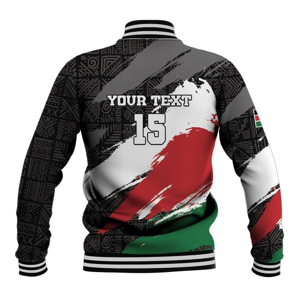 Custom Afro Kenya Baseball Jacket Rugby Sevens - African Pattern LT15