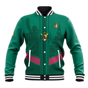 Custom Cameroun Football Baseball Jacket Allez les Lions LT15