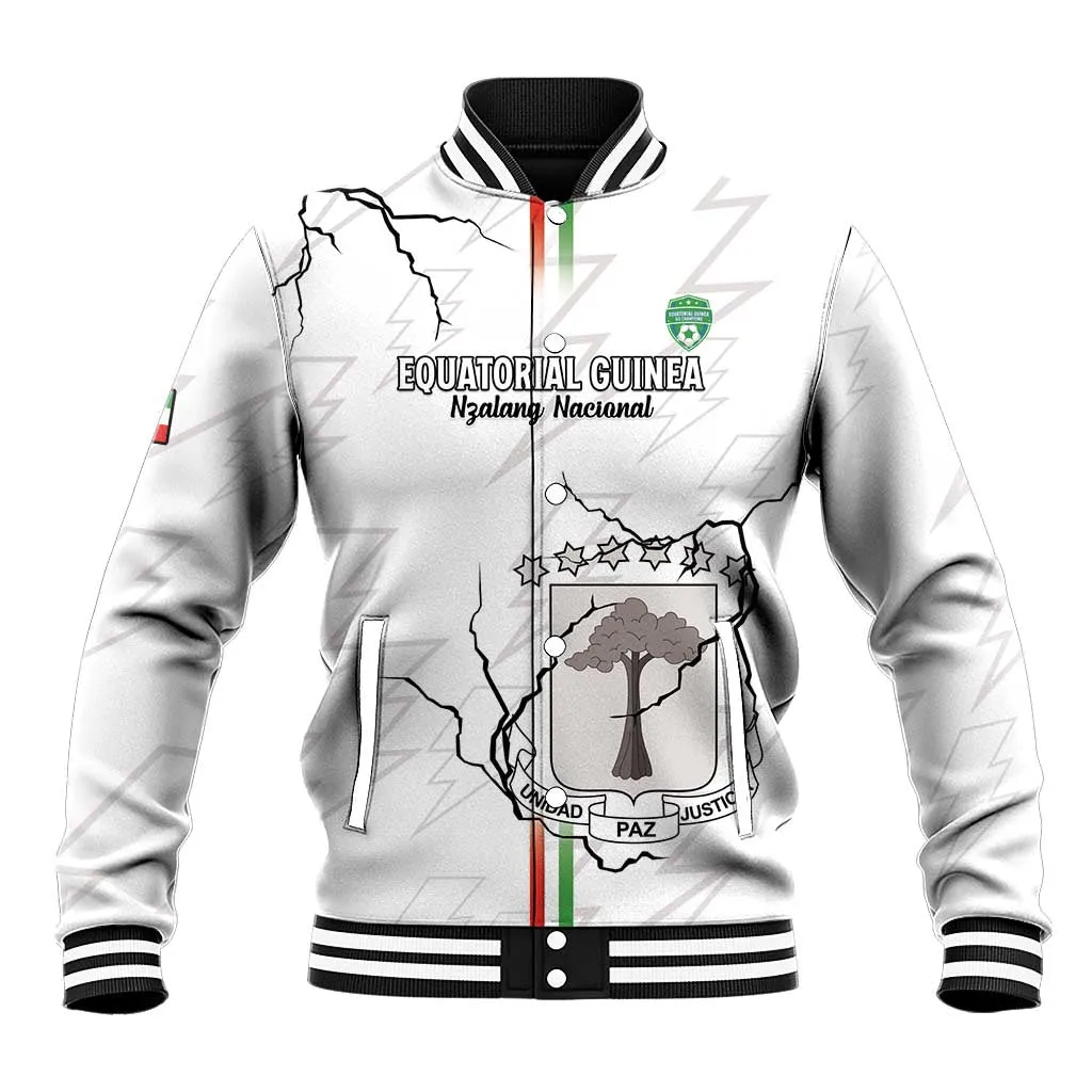 Custom Equatorial Guinea Football Baseball Jacket Go Champions - White Version LT15