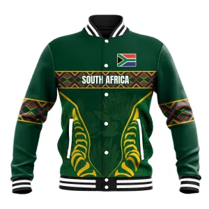 Custom South Africa Rugby Baseball Jacket Springboks Spirit and King Protea LT03
