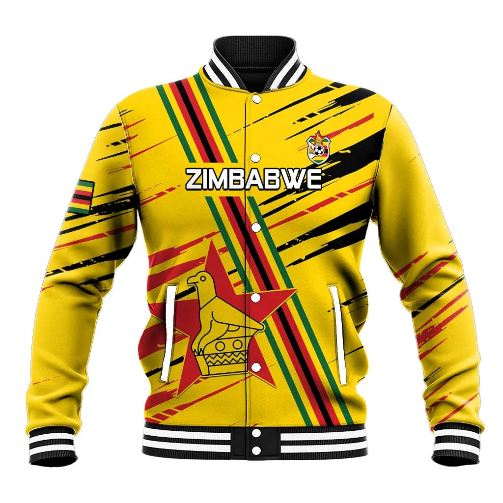 Custom Zimbabwe Football Baseball Jacket Grunge Style LT15