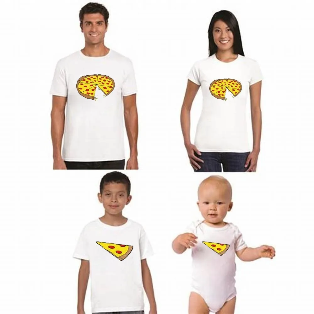 Cute Pizza Short Sleeve Family