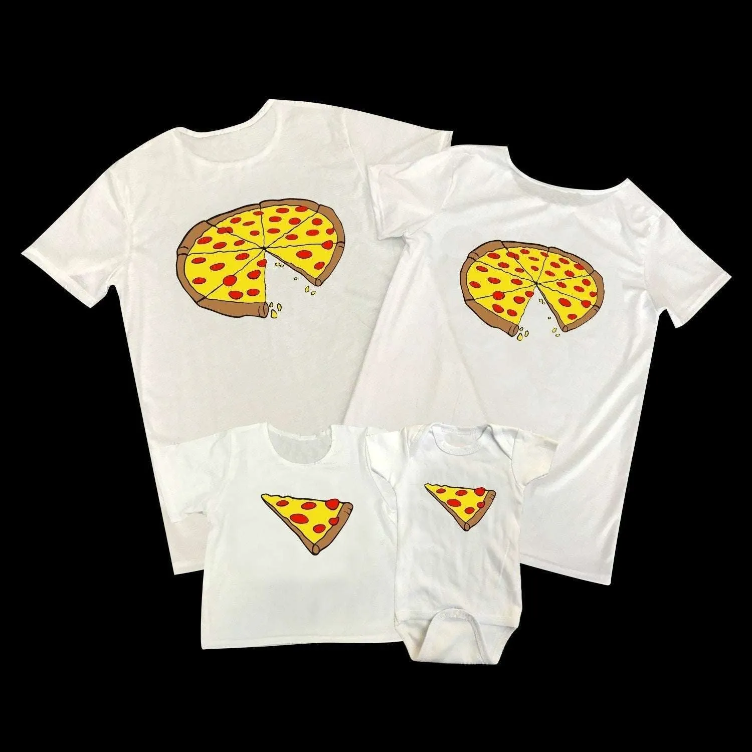 Cute Pizza Short Sleeve Family