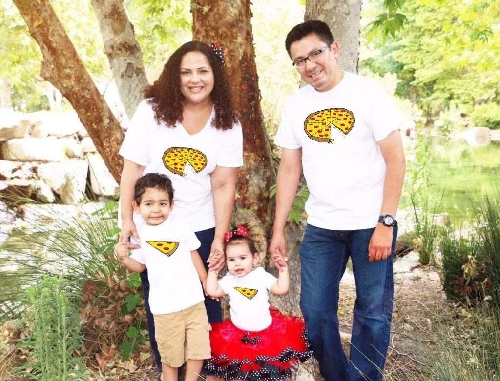 Cute Pizza Short Sleeve Family