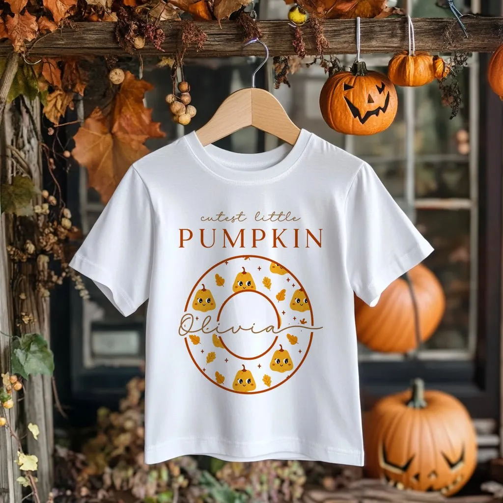 Cutest Little Pumpkin Personalised Toddler & Kids T Shirt