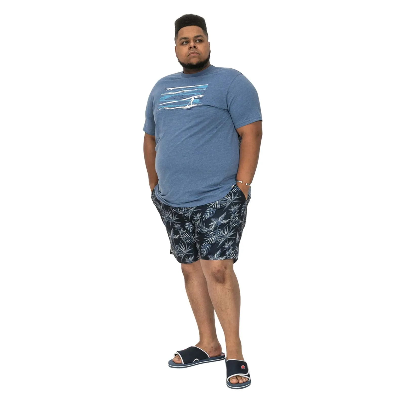 D555 Mens Cardiff Big & Tall Graphic Short Sleeve T-Shirt