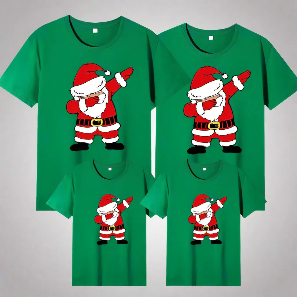 Dabbing Santa Matching Family Christmas T-Shirts – Fun Holiday Outfits for All