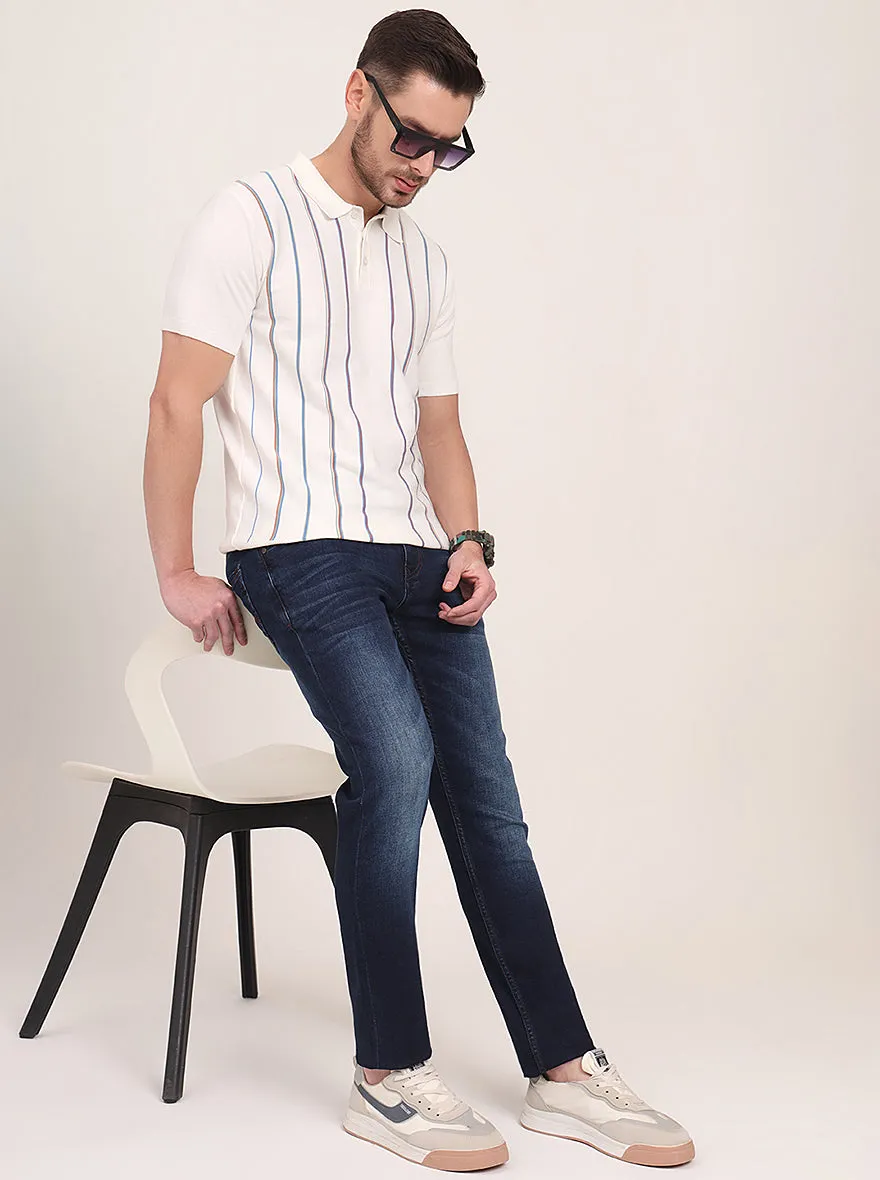 Dark Blue Washed Slim Fit Jeans | JadeBlue