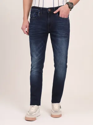 Dark Blue Washed Slim Fit Jeans | JadeBlue