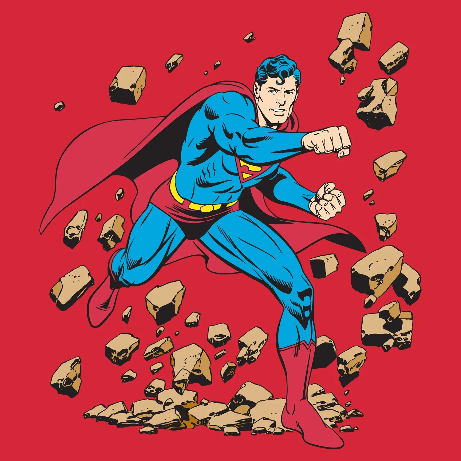 DC Comics Superman Character Classic Smash Official Men's T-shirt