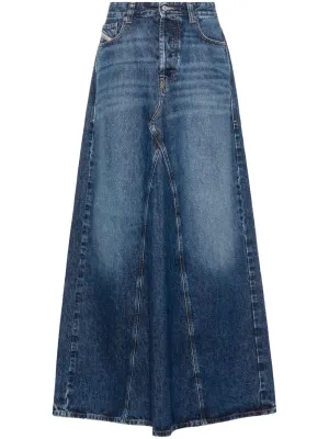 Denim long skirt