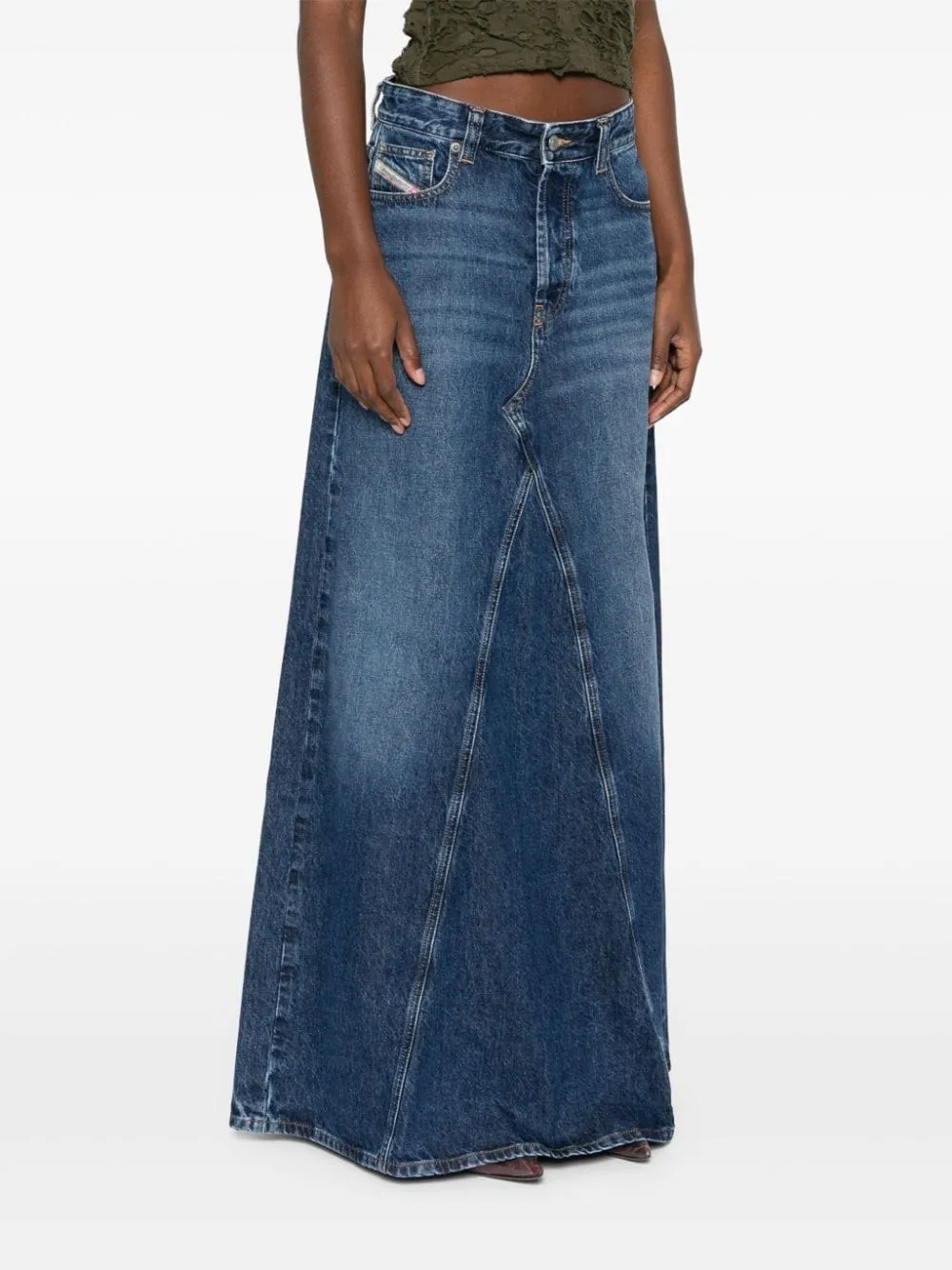 Denim long skirt