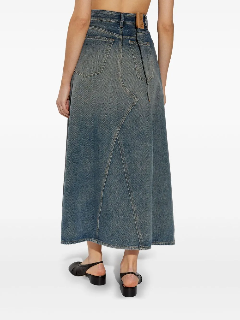 Denim midi skirt