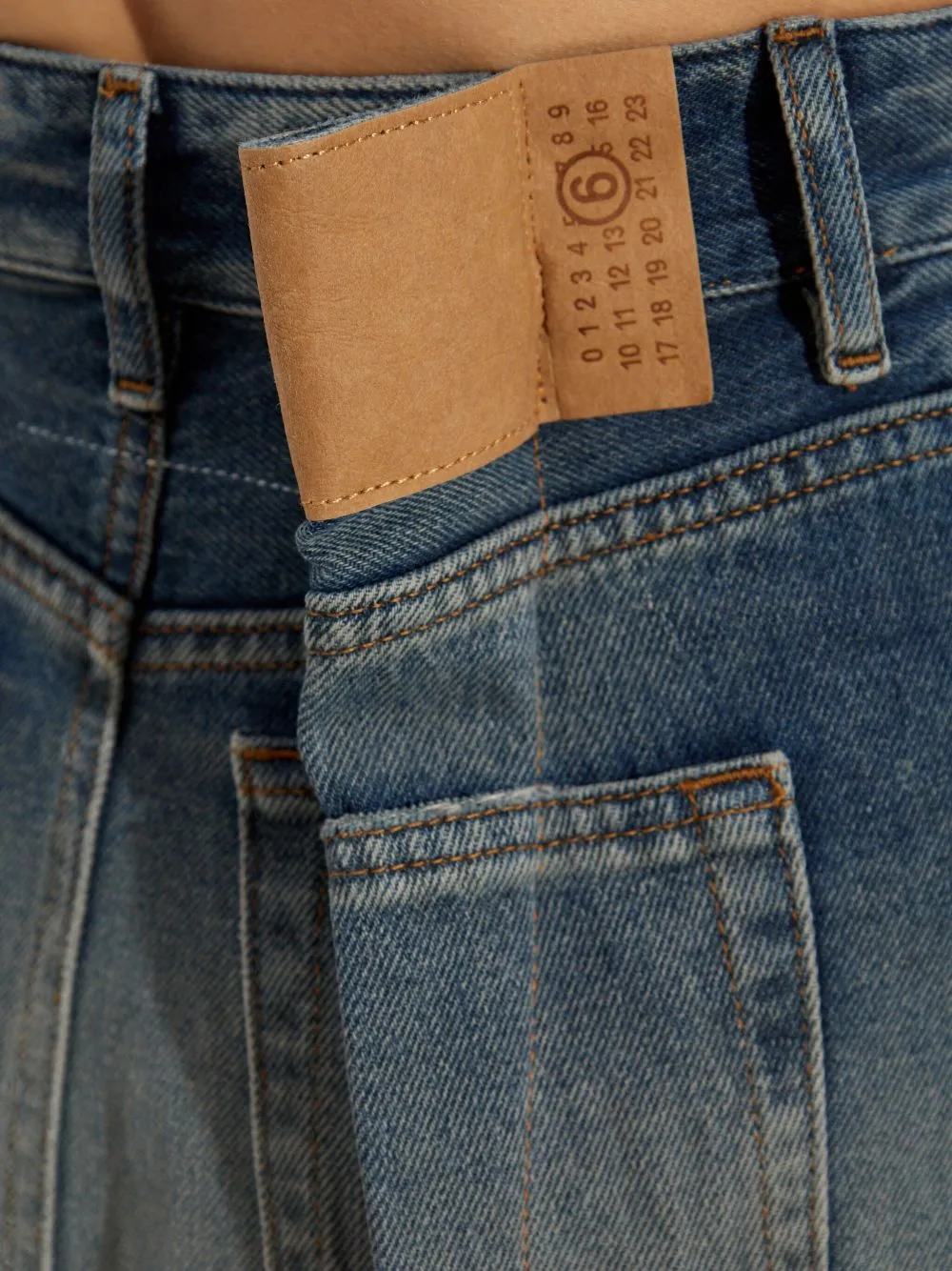 Denim midi skirt