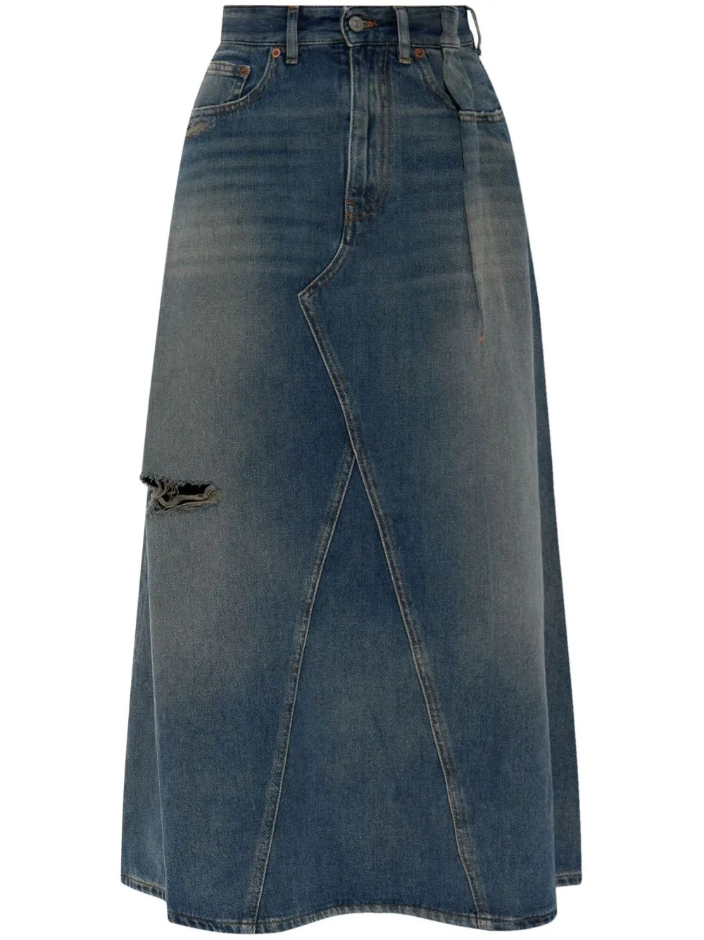 Denim midi skirt