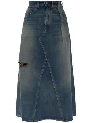 Denim midi skirt