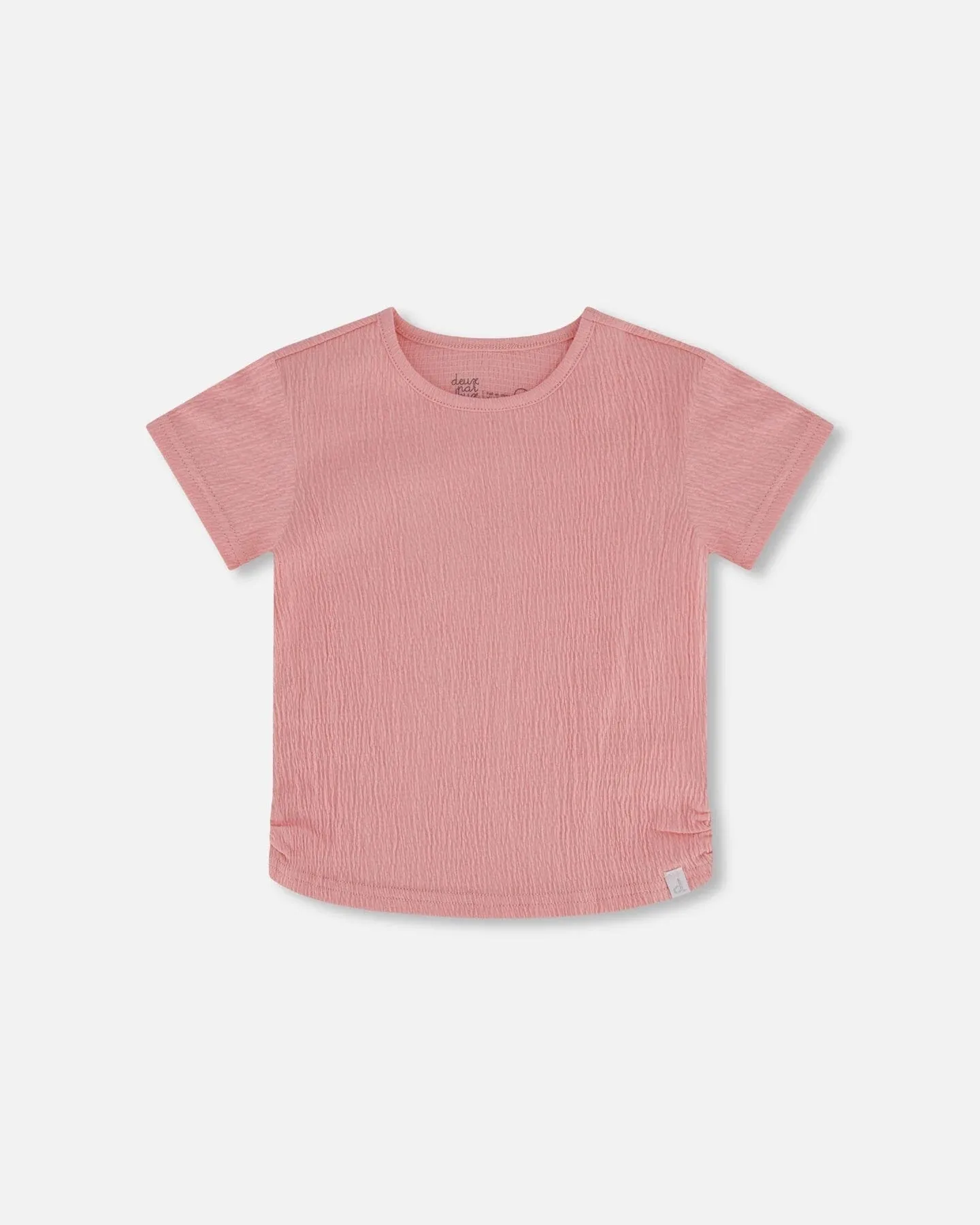 Deux Par Deux Crinkle Jersey Top - Silver Pink