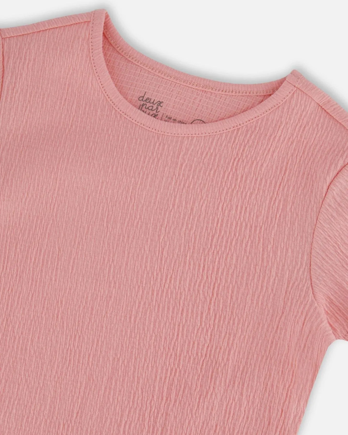 Deux Par Deux Crinkle Jersey Top - Silver Pink